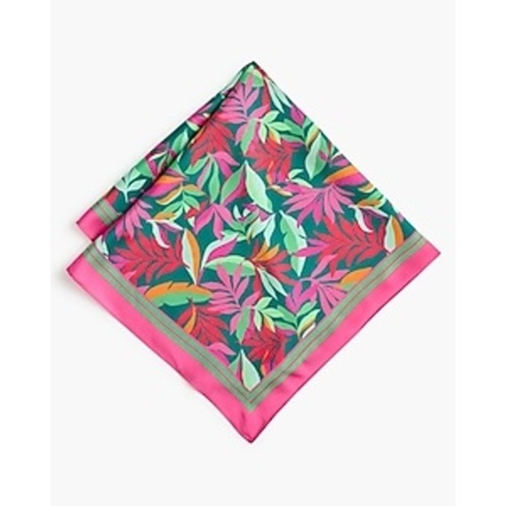 J. Crew Silky Scarf Viscose Modal vivid Jade Multi Print